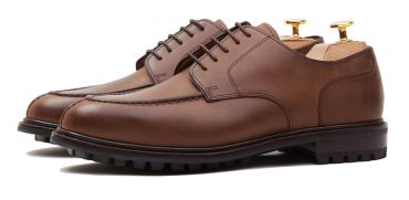 Cognac chaussures de derby norvégiennes pour hommes, chaussures bluchers pour hommes marron