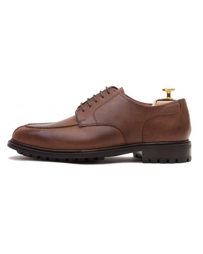Cognac Norweigan derby shoes for men, brown mens bluchers shoes