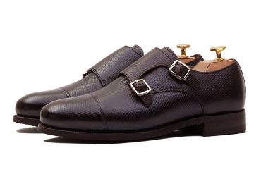 Zapato Monkstrap piel hatch grain, zapatos Monkstraps marrón para hombre, zapatos de vestir marron, zapatos originales, zapatos formales, zapatos para la oficina, zapatos para business
