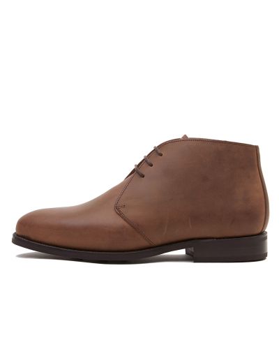 Dark brown leather chukka boots, casual mens boots